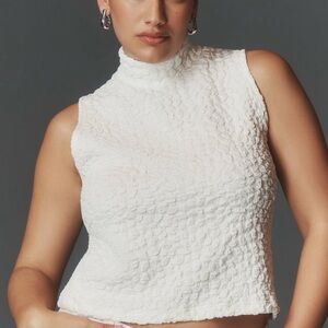 Elegant White Textured Tank Top